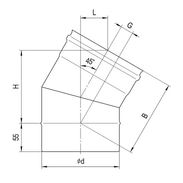 Колено угол 35°